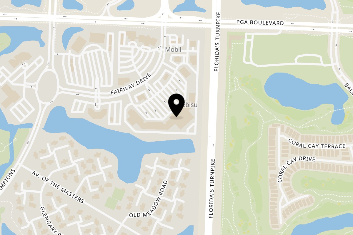 Map showing the location of Plant Based Mafia on 7100 Fairway Dr in Palm Beach Gardens